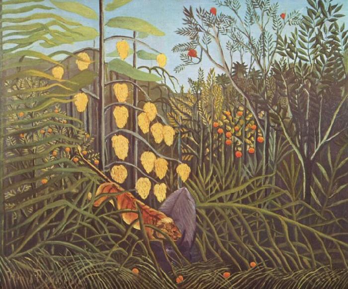 Henri Rousseau Struggle between Tiger and Bull oil painting picture